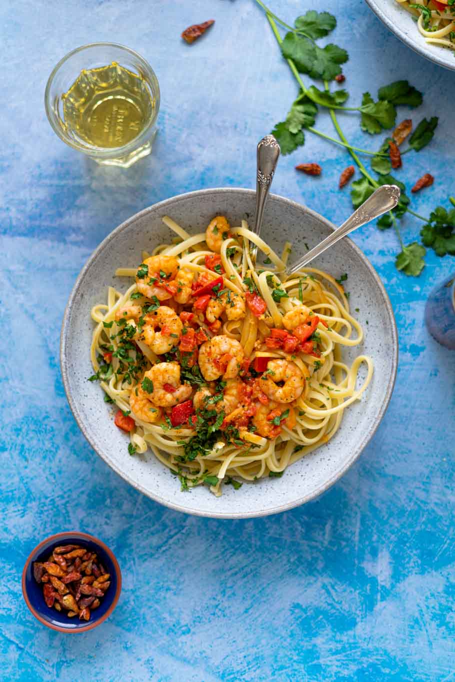 Linguine mit Piri Piri-Garnelen