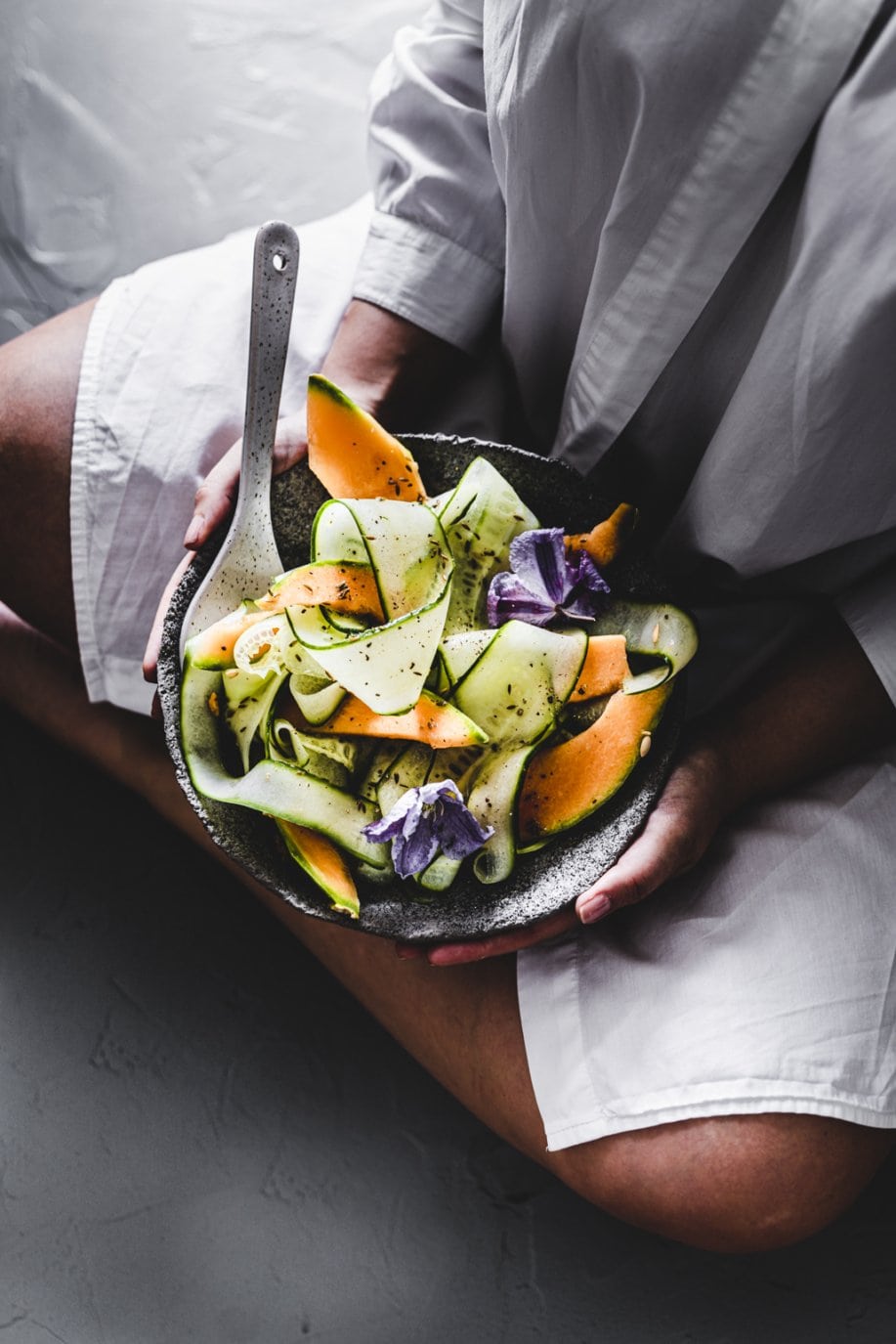 Melonen mit Gurken Salat
