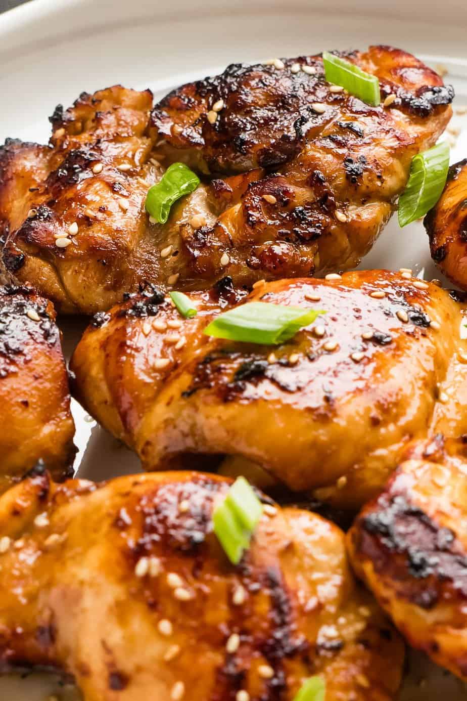Crispy edges of teriyaki chicken in the air fryer