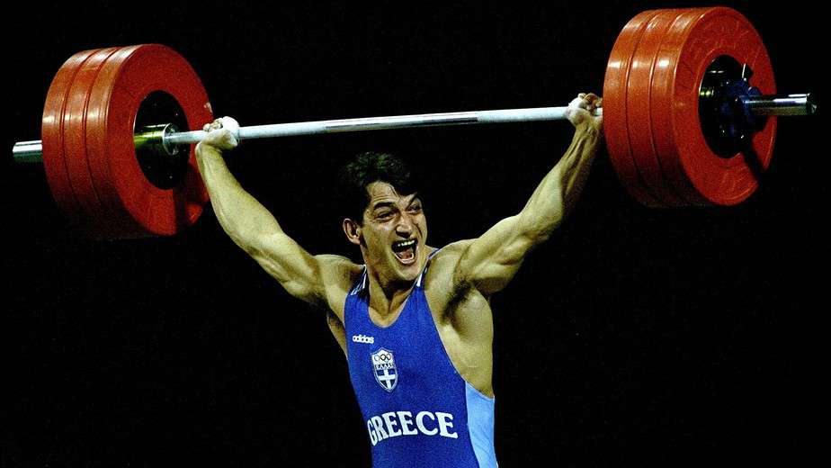 weightlifter from Greece at a competition