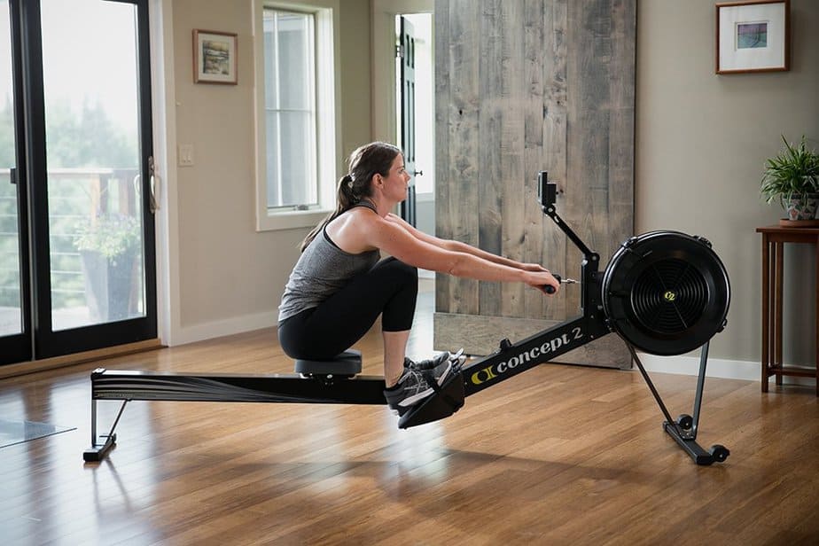A rowing machine for training at home