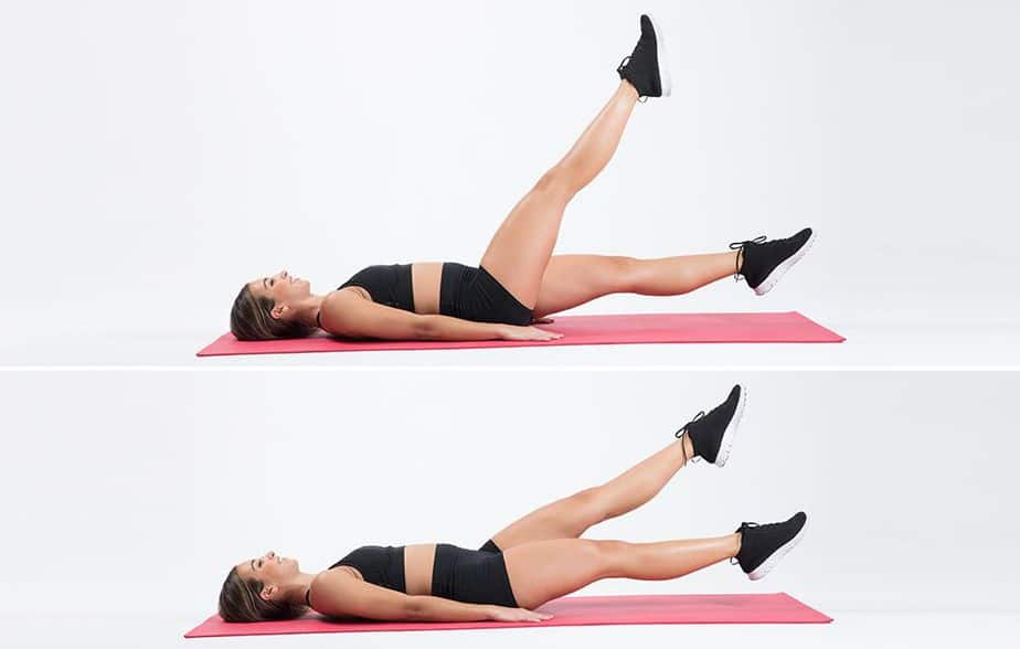 A girl has flutter kicks exercise