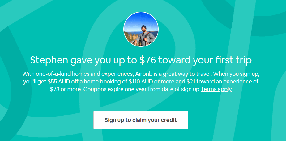 This is what the screen looks like on your airbnb coupon code page.