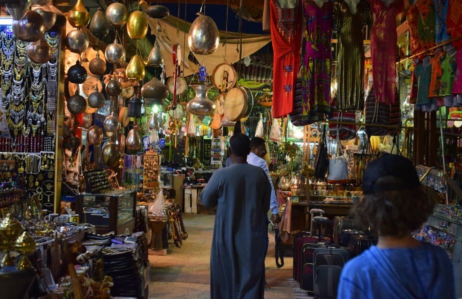 Tourist souk in Luxor Egypt