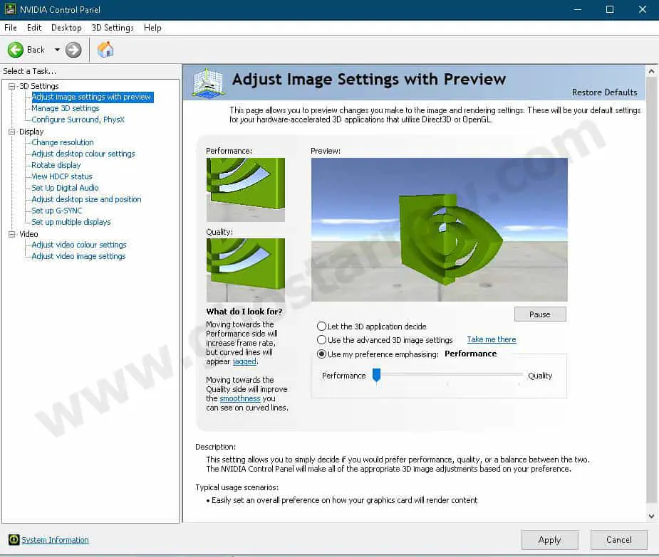 Nvidia Performance mode