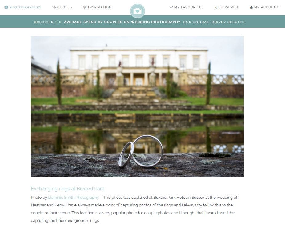 Screenshot of Wedding Ring feature