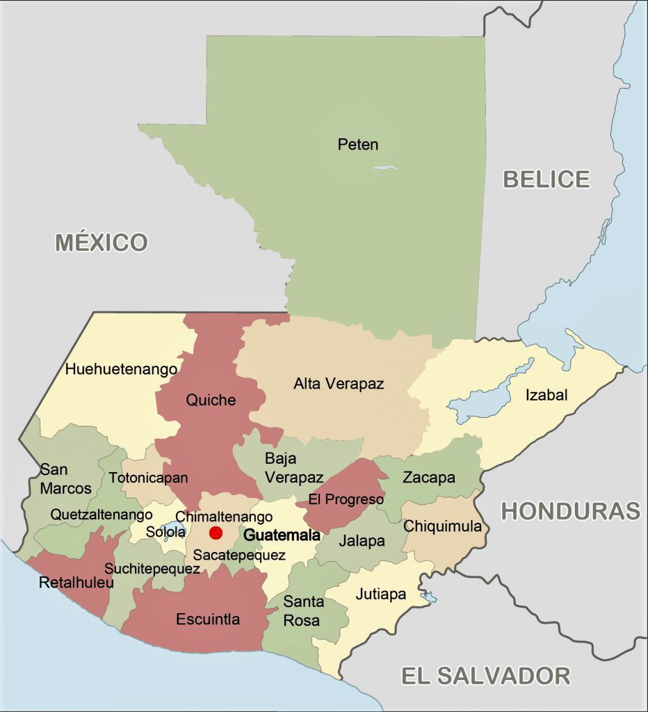 Mapa departamental de Guatemala