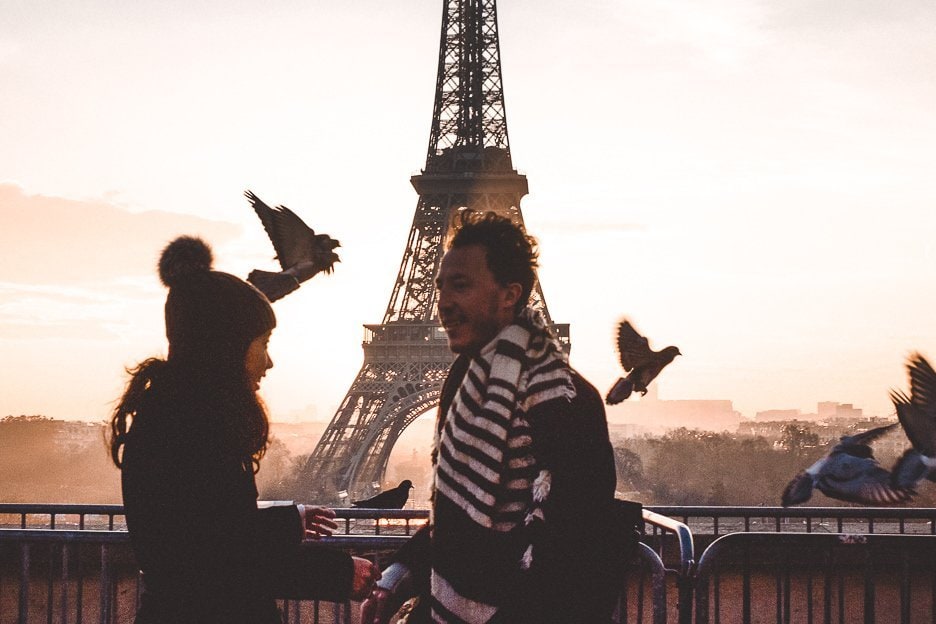 8 Tips For Travelling As A Couple 4 L A candid morning at sunrise at the Eiffel Tower, Paris