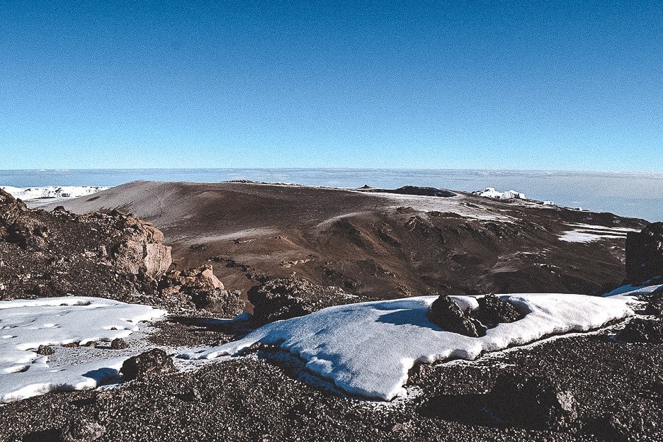 How I Summitted Kilimanjaro The Machame Route In 7 Days 21 L View of the mountains and snow from Uhuru Peak, summit of Kilimanjaro