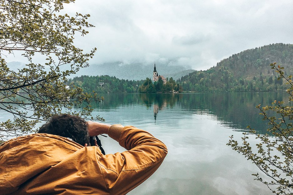 How To Escape The City A Weekend In Lake Bled 1 L Bevan taking photos of Bled Island at Lake Bled, Slovenia