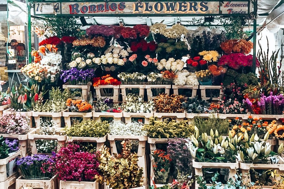 The Essential London Market Guide 15 L Flower stall at Berwick Street Market in Soho, London Market Guide