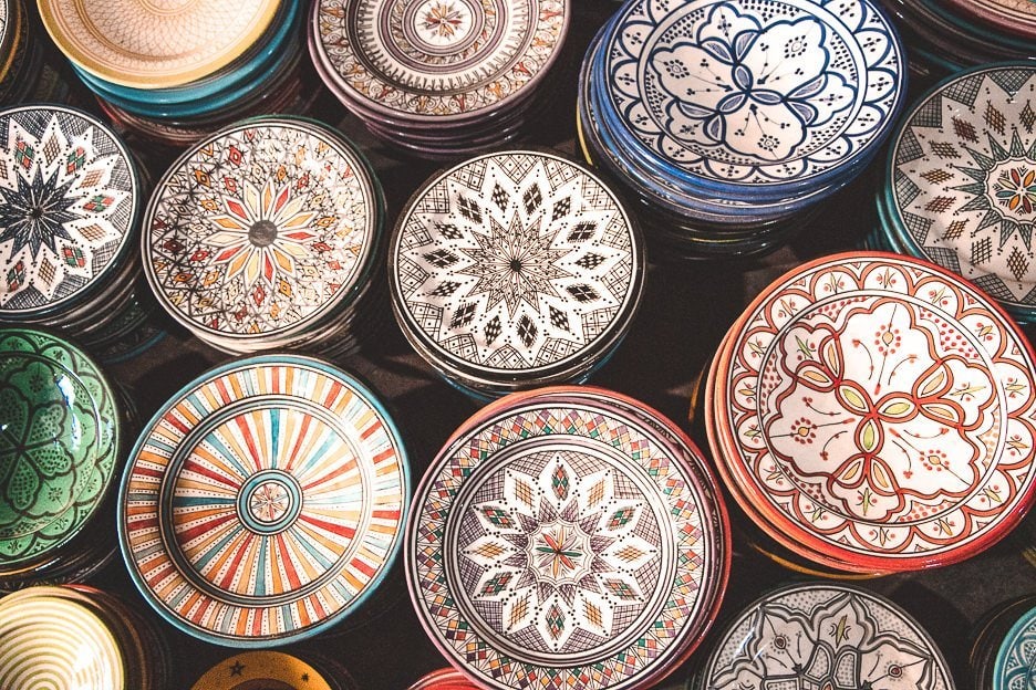 What Is The Cost Of Travelling In Morocco 1 L Colourful ceramic plates in Essaouira Morocco