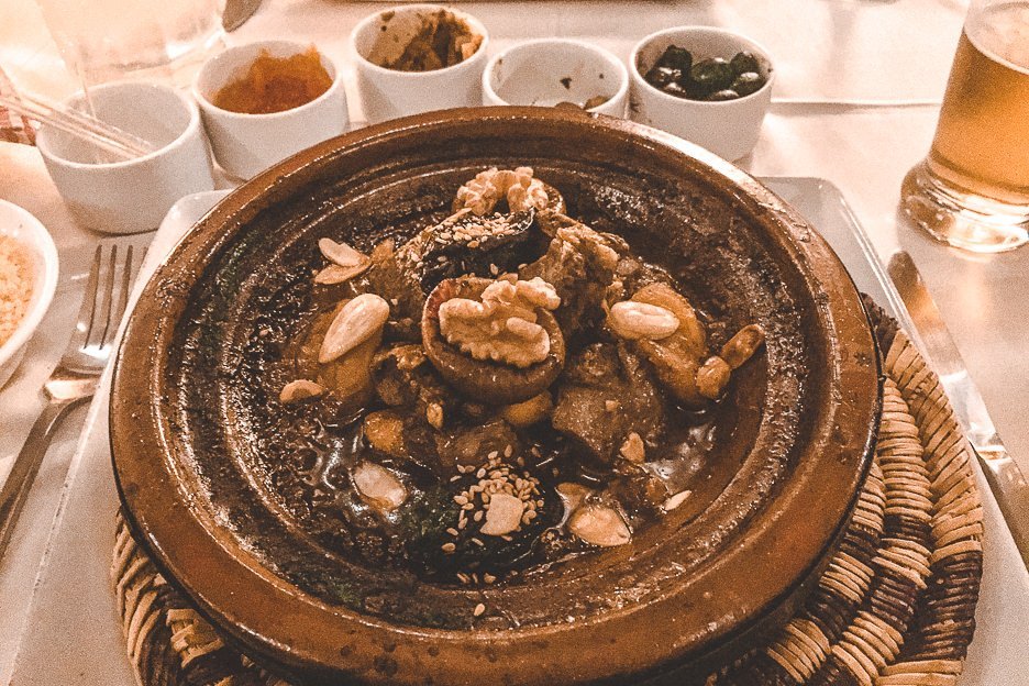 What Is The Cost Of Travelling In Morocco 8 L Lamb tagine with walnuts, plums and apricot at Riad Kaiss, Marrakech, Morocco