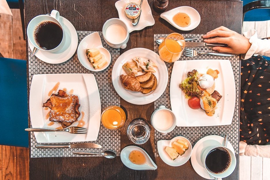 Hotel Review The Gate Hotel Tokyo 13 L Full breakfast spread at The Gate Hotel Asakusa Tokyo Japan