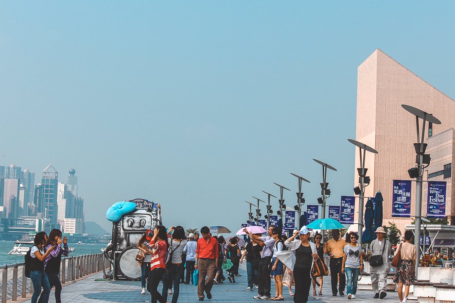 How To Spend 4 Days In Hong Kong 11 L Pedestrians walking along Avenue of Stars in Hong Kong