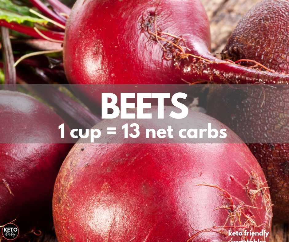 Guide to Keto Vegetables - Low Carb Veggie List and Nutrition Guide 3 beets keto vegetable 13 net carbs