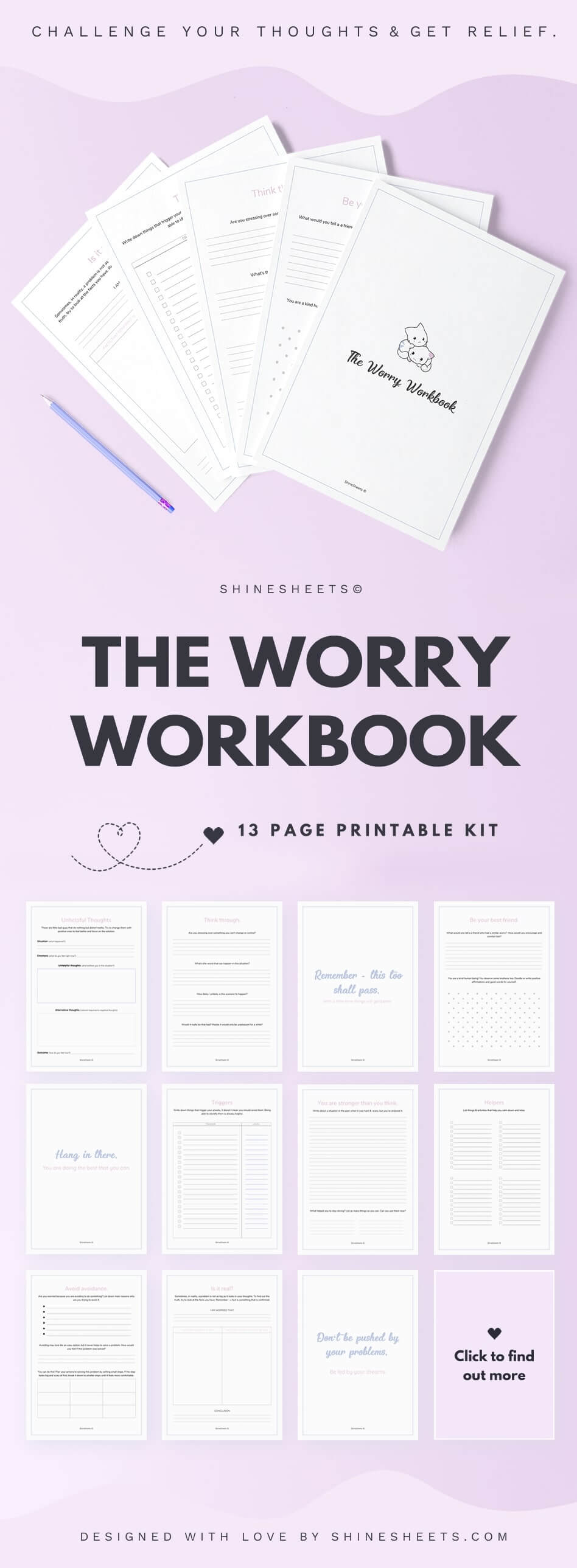 Worry Workbook Printable ShineSheets
