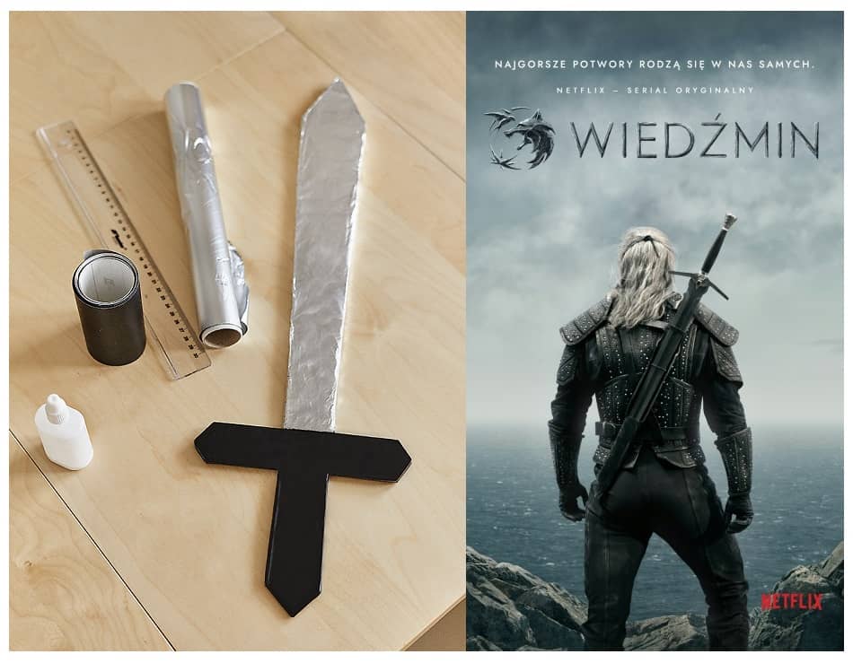 Halloweenowe DIY na ostatnią chwilę – czyli Serialowe „Zrób to sam(a)” 1 Papierowy miecz Wiedźmina