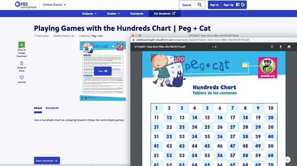 (好站分享)好餓的海盜 數學桌遊 -免費圖檔 11 Pbs Kids page-Playing Games with the Hundreds Chart