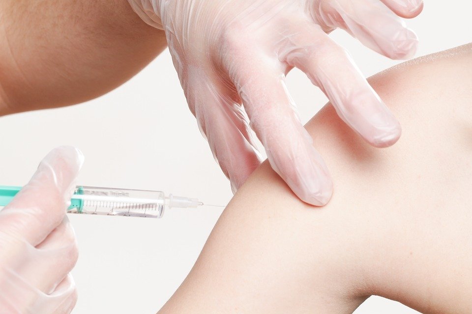 A person getting vaccinated