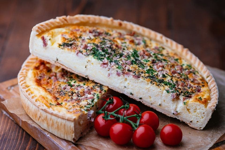 Image of a Gluten Free Smoked Bacon, Leek and Thyme Quiche