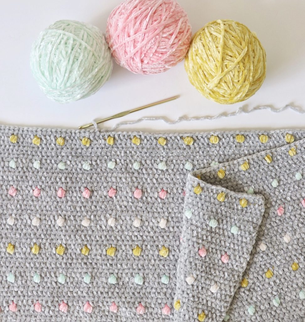 Crochet Candy Dots Baby Blanket