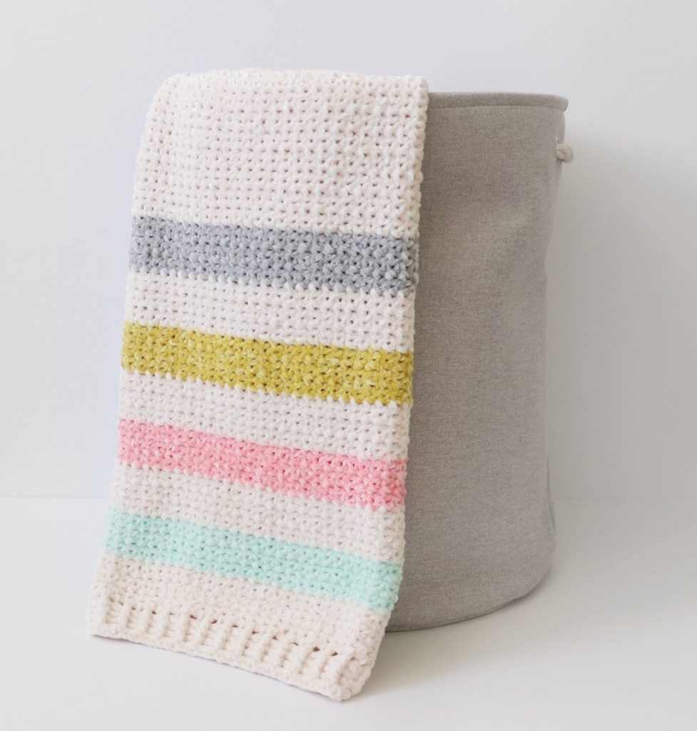Crochet Unicorn Stripes Baby Blanket