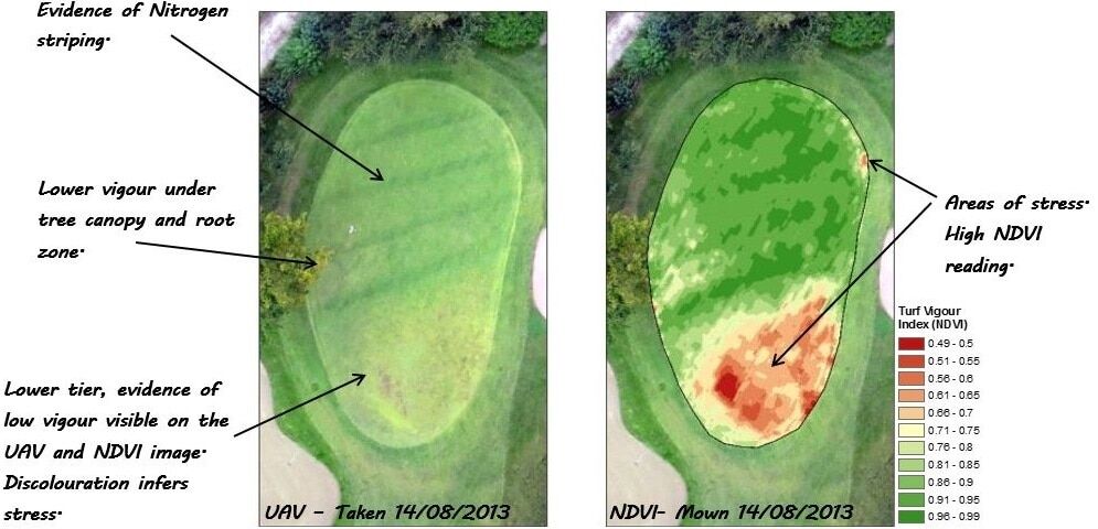 Using NDVI to help manage a golf course 3 NDVI for golf course management