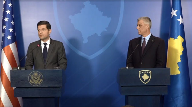 Kosovo: Konferencija za medije Hašima Tačija i Vesa Mičela Kosovo: Konferencija za medije Hašima Tačija i Vesa Mičela