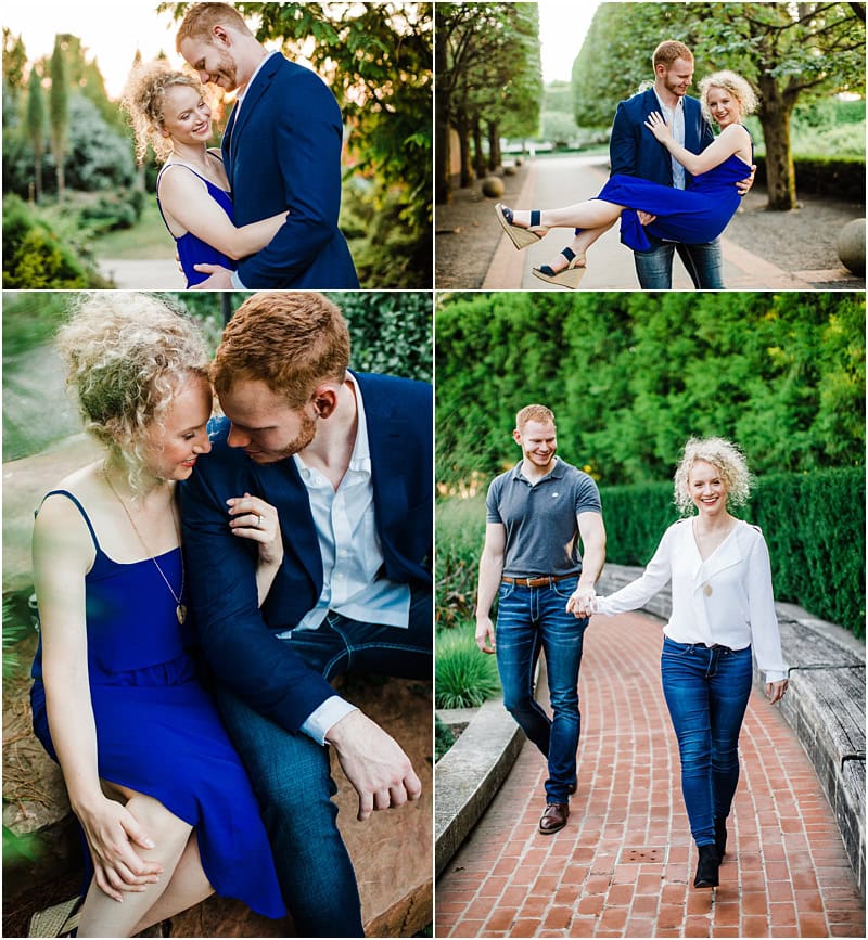 botanic garden session for engaged couples