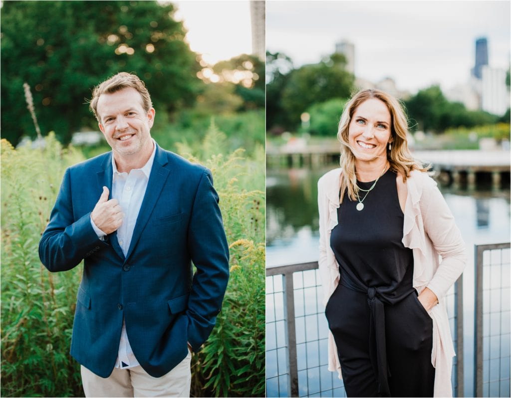 Chicago lifestyle engagement session portrait of bride and groom