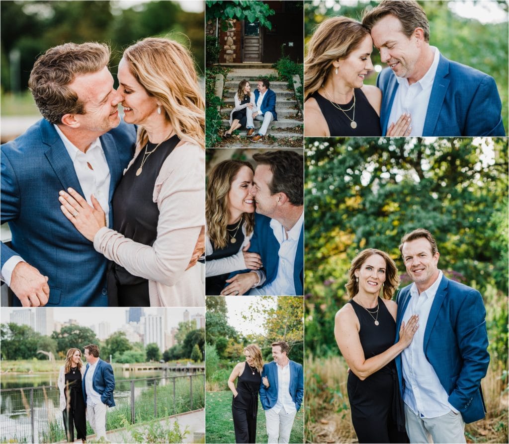 Lincoln Park Nature Walk session for engaged couples