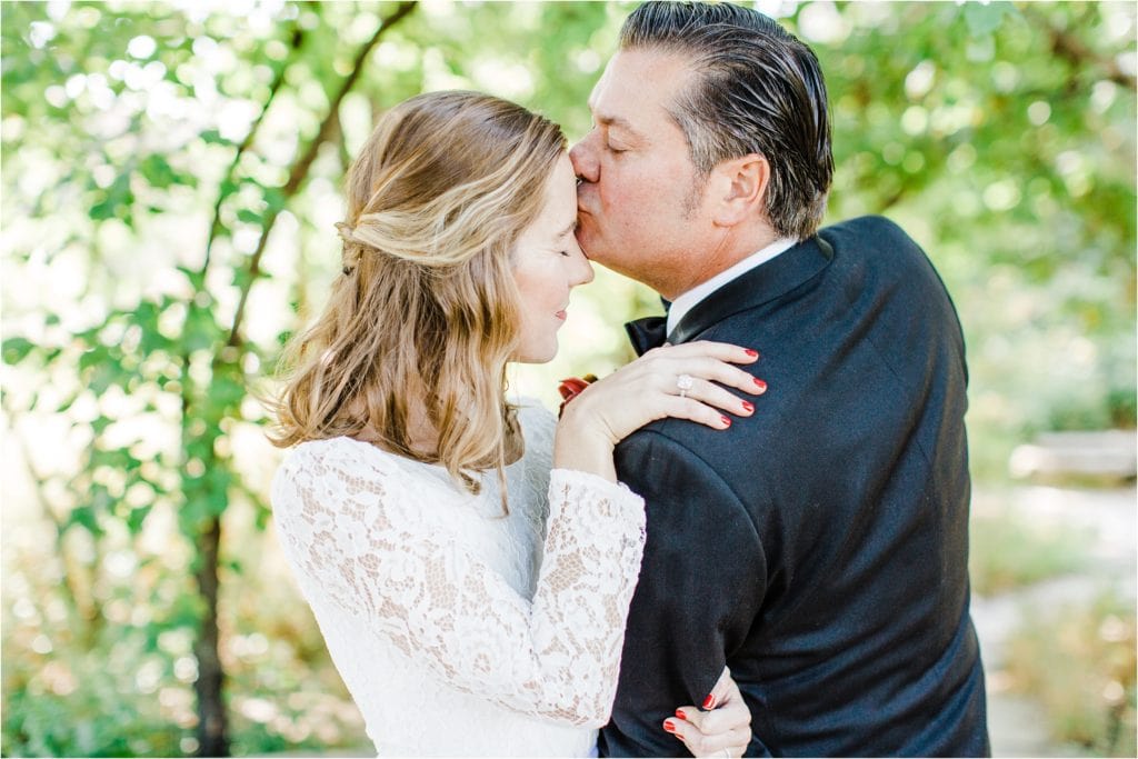 bride and groom posing Alfred Caldwell Lily Pool wedding Chicago wedding photographer