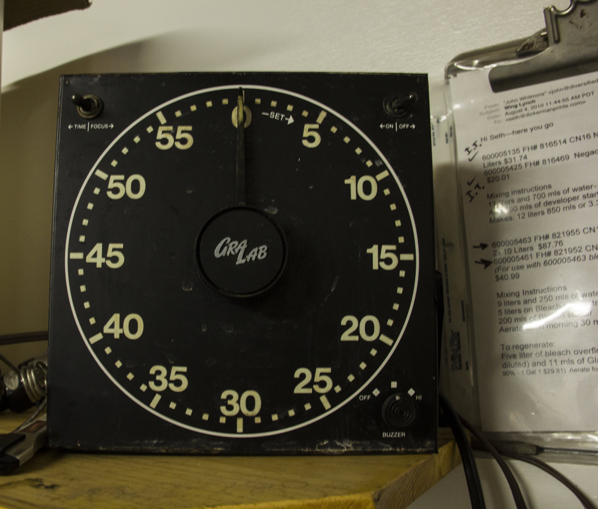 That trusty ol' clock has been timing down film processing for decades.