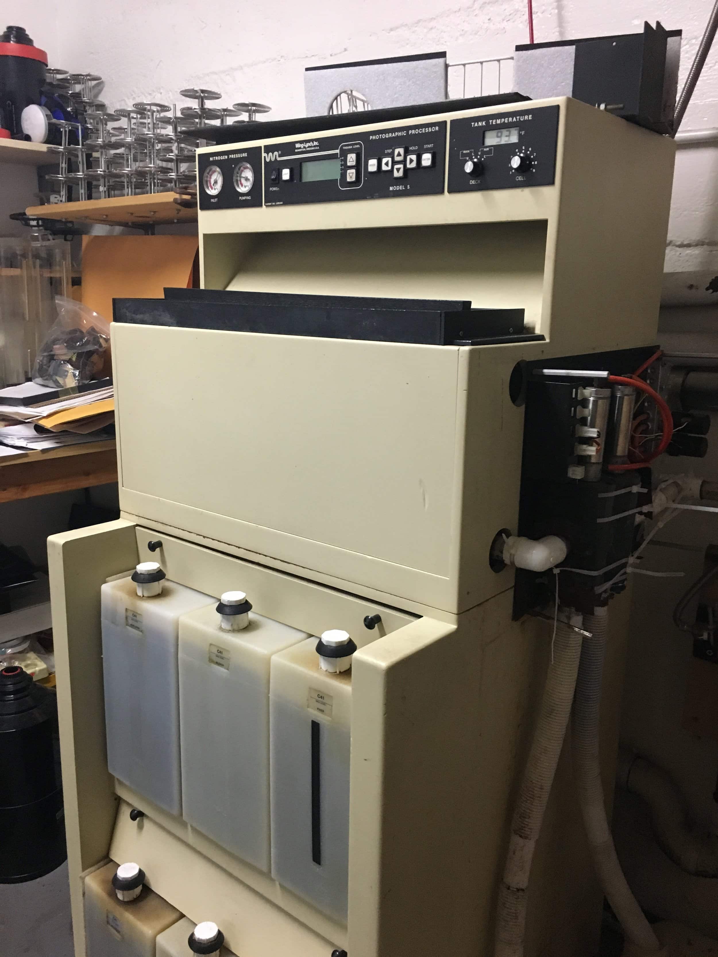 Reel of films are hand-processed in small batches, using only clean and fresh chemistry.
