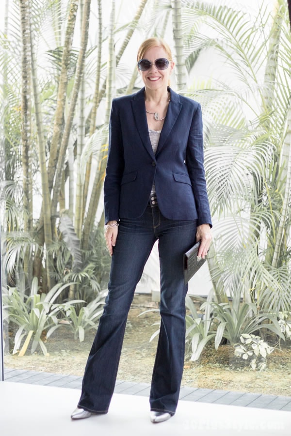 lengthening your legs with wide leg pants | 40plusstyle.com