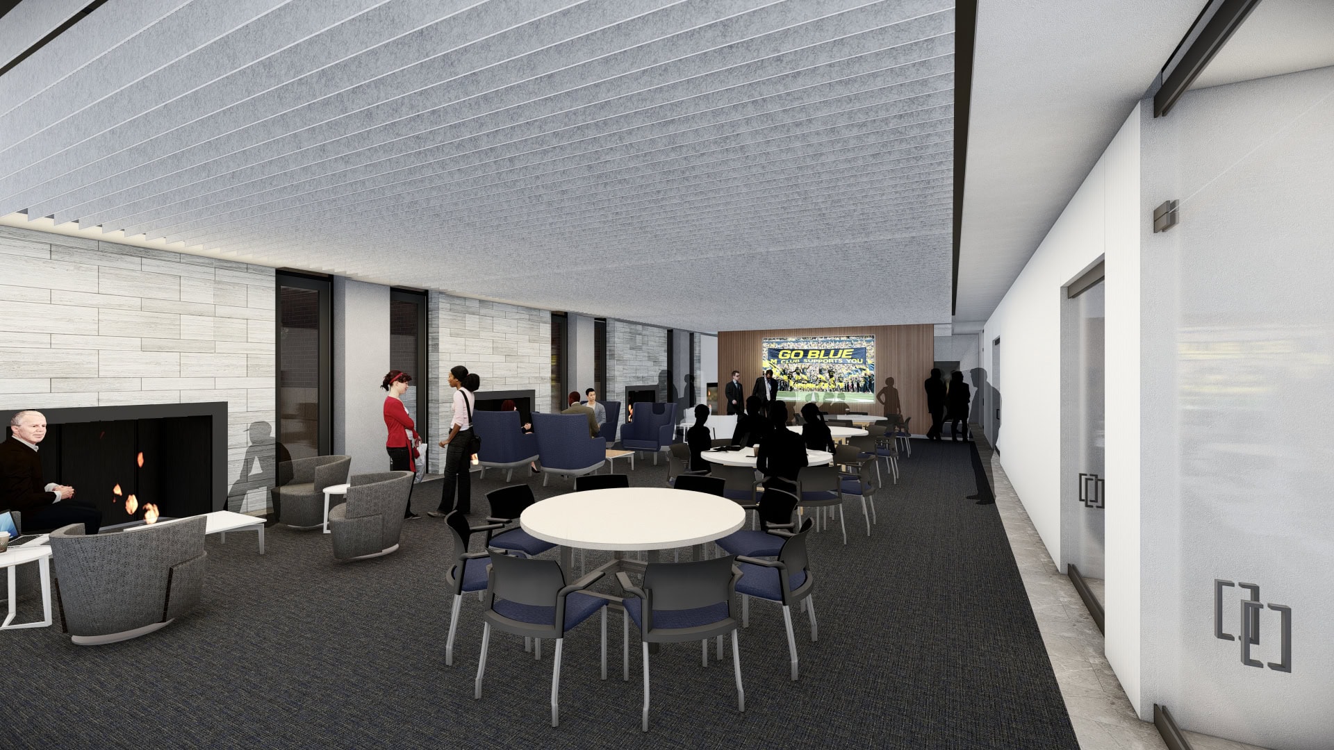 Rendering of the renovated Alumni Center's Founders Room