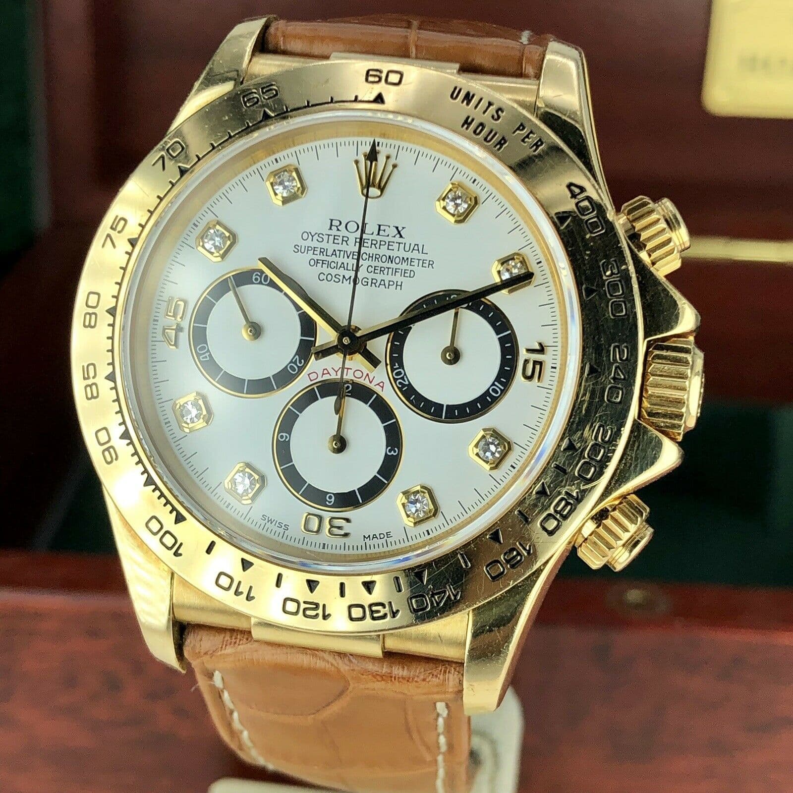 1991 Vintage Rolex Daytona 16518 Diamond Dial zenith Inverted 6