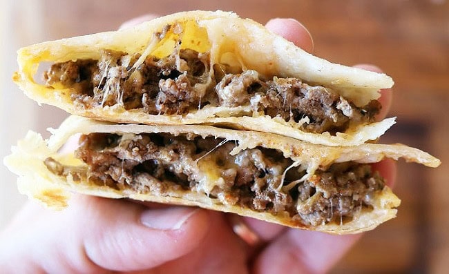 Tacos made in a pie iron