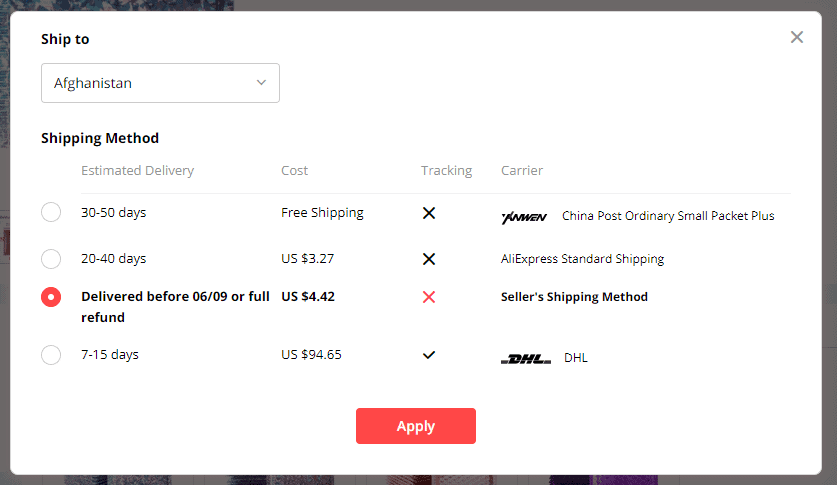 shipping aliexpress time