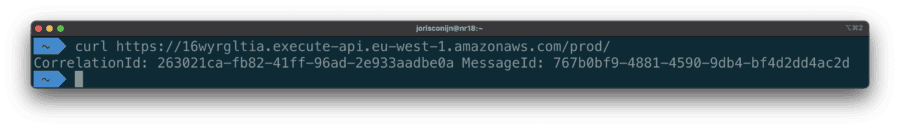 initial request using curl