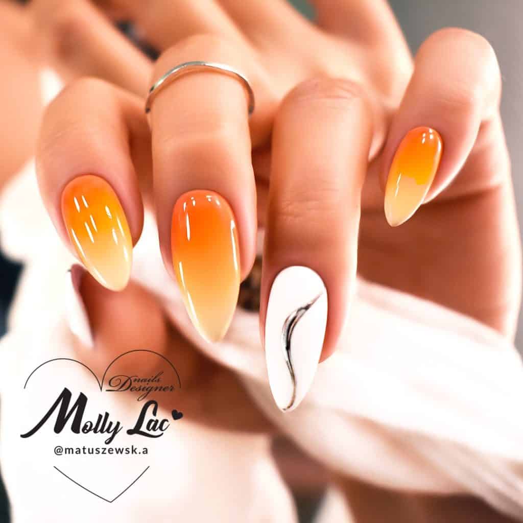 Trendy - Letni manicure hybrydowy na 2021 od AllePaznokcie 6 ombre na paznokciach