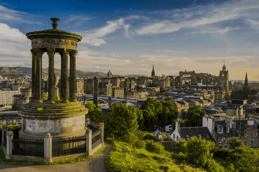edinburgh city aerial view