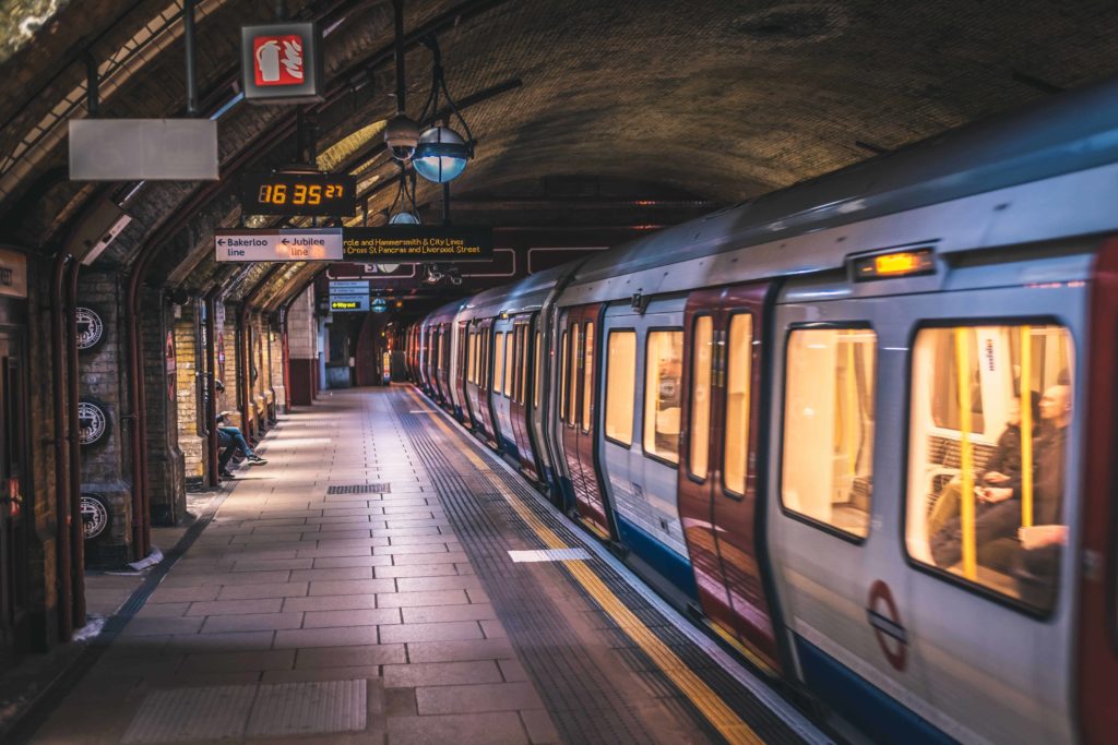 a train waiting at the platform on the london underground