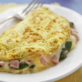spinach, ham & cheese omelet