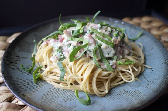 creamy prosciutto & pasta