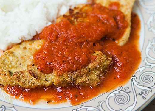 chicken in wasabi-tomato sauce