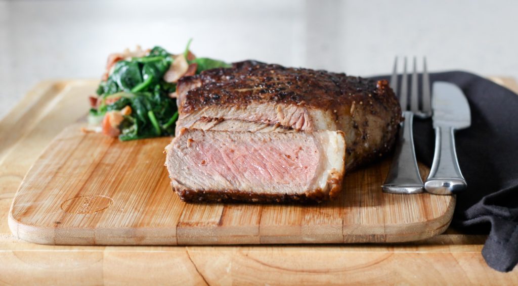 garlic rib-eye steak