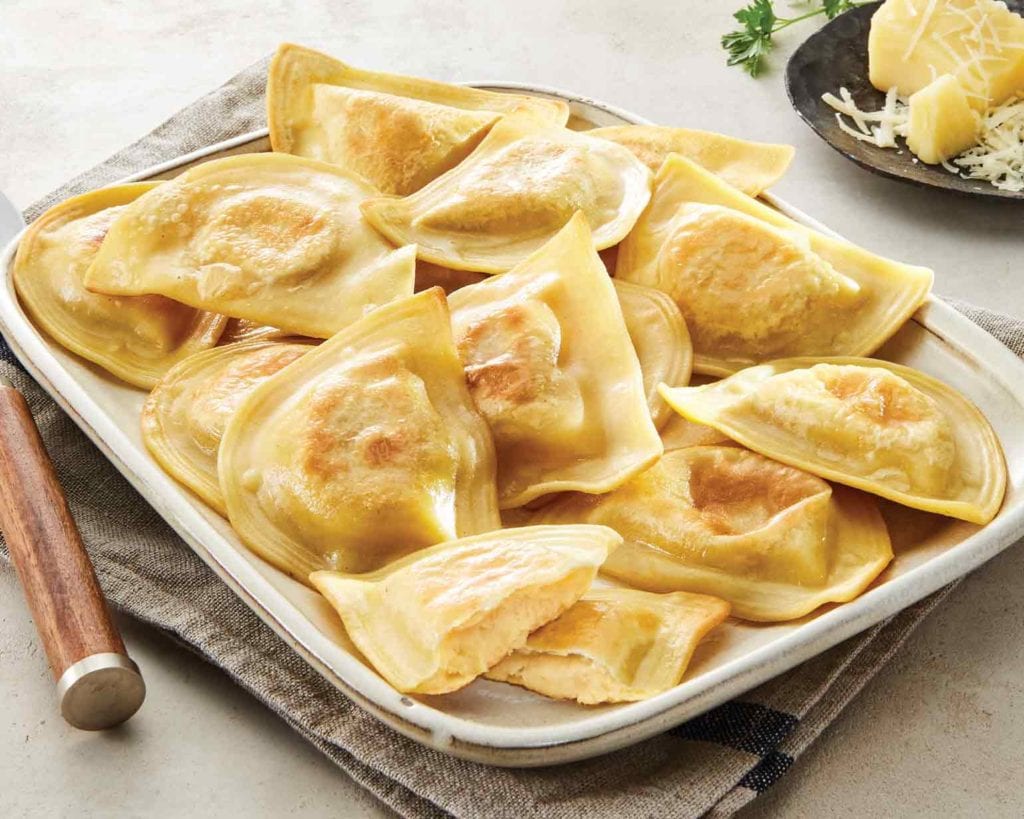 green garlic pierogi