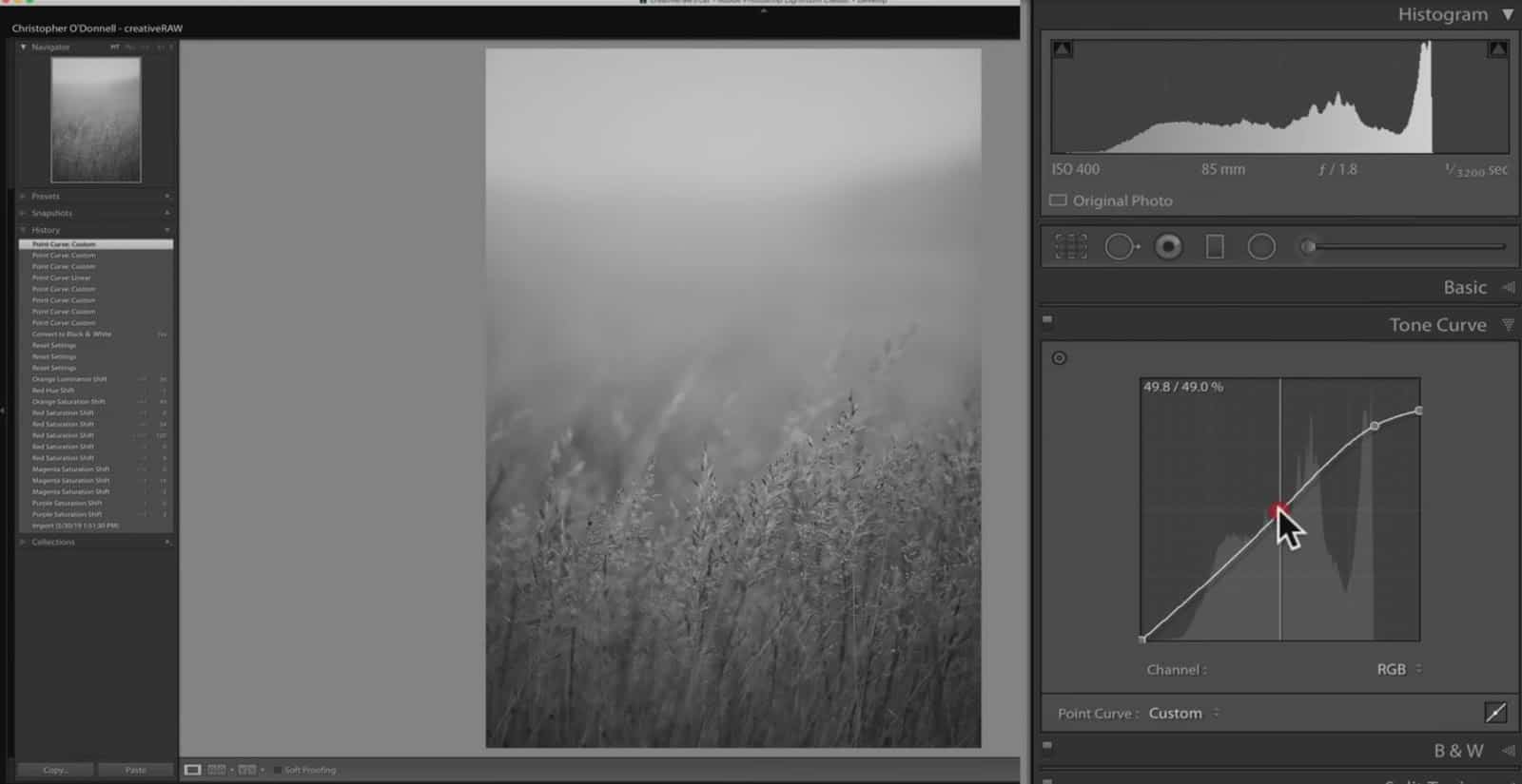 Curve Graph in Lightroom - CreativeRAW